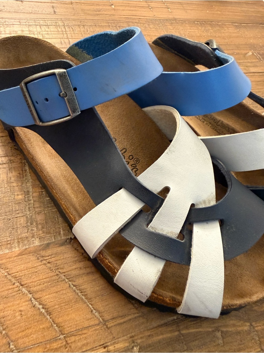 Birki’s by Birkenstock Comfort Sandals Blue White Black Size 39 - Picture 5 of 10